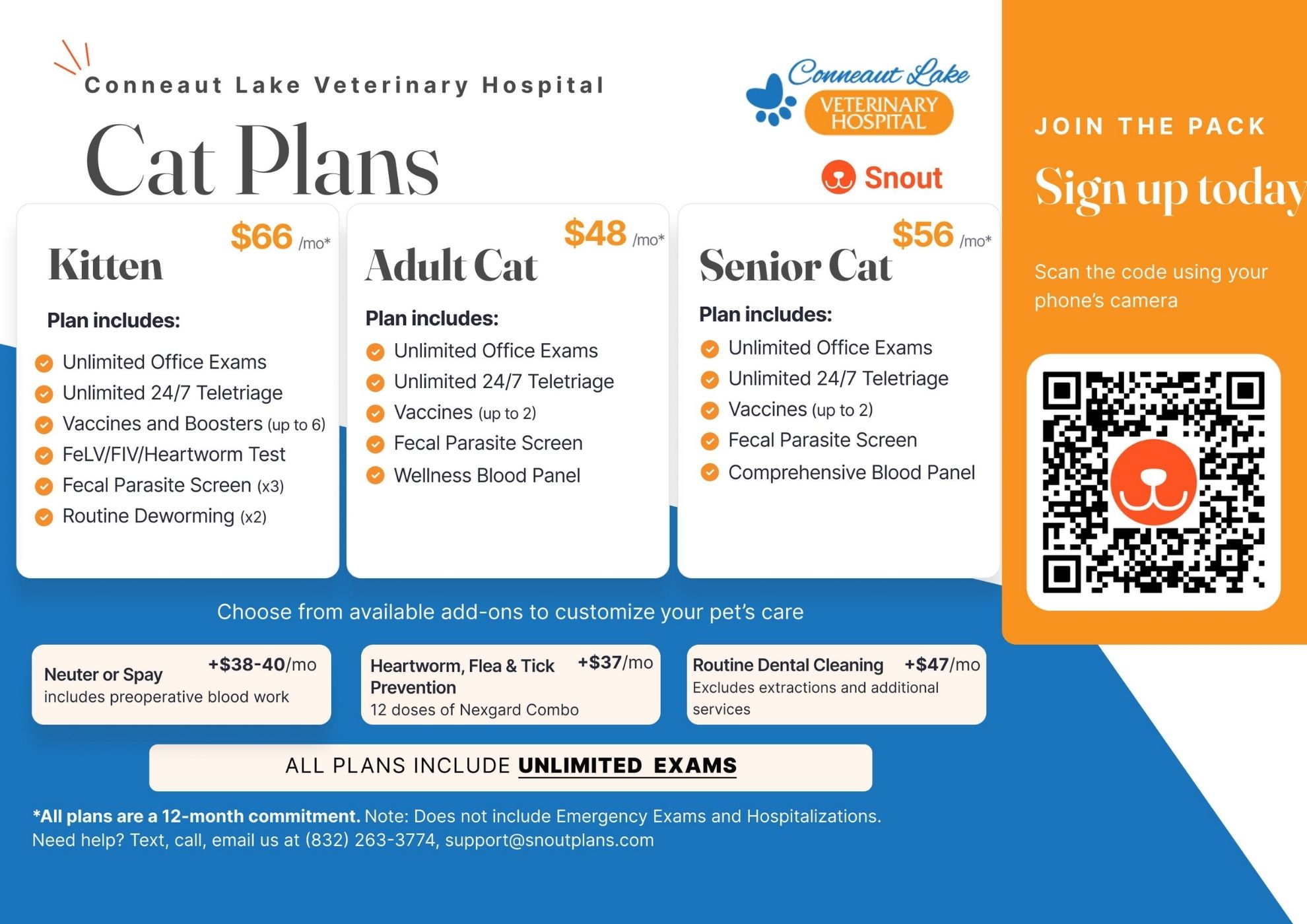 Conneaut Lake Veterinary Hospital Cat Plans