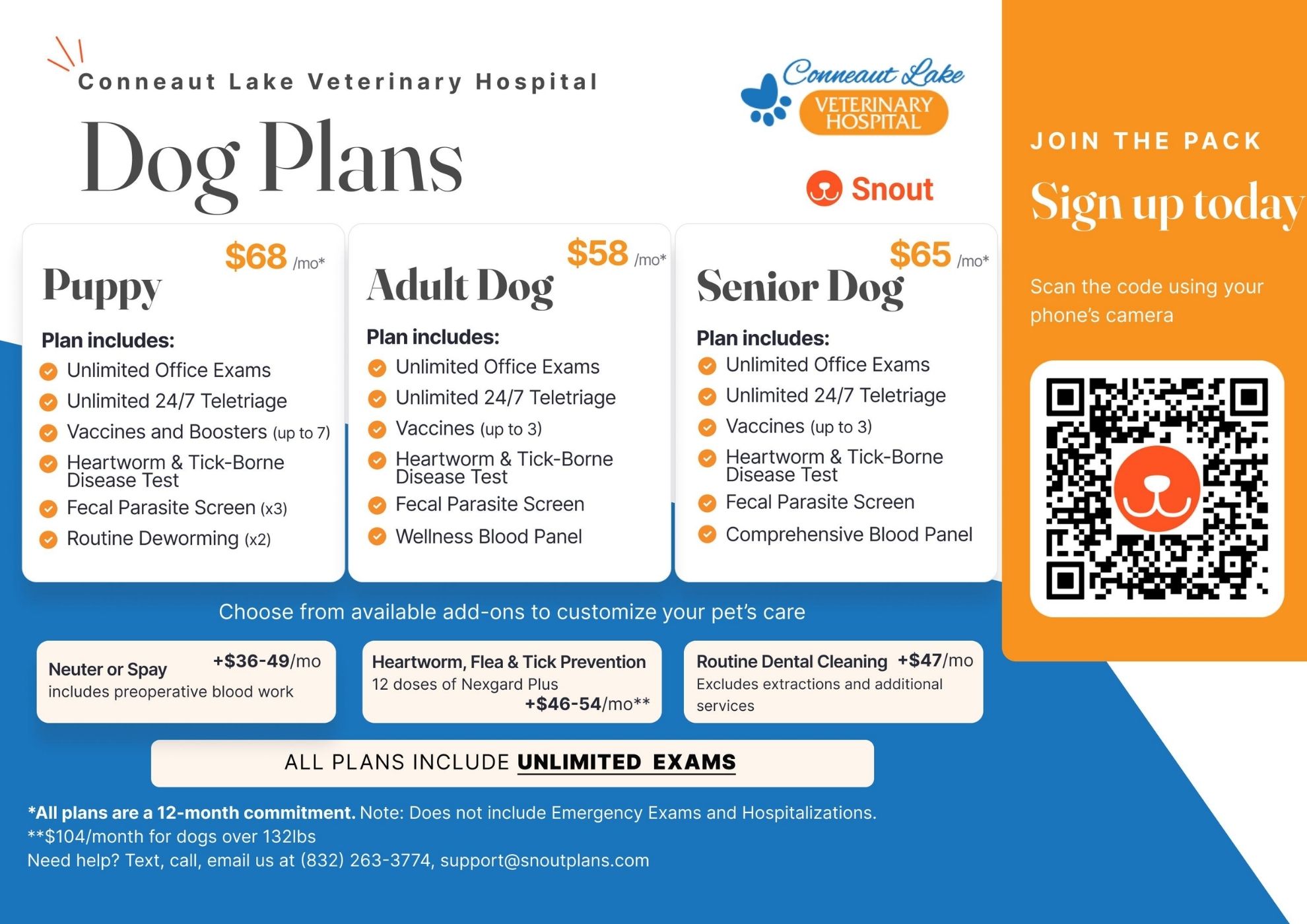 Conneaut Lake Veterinary Hospital Dog Plans