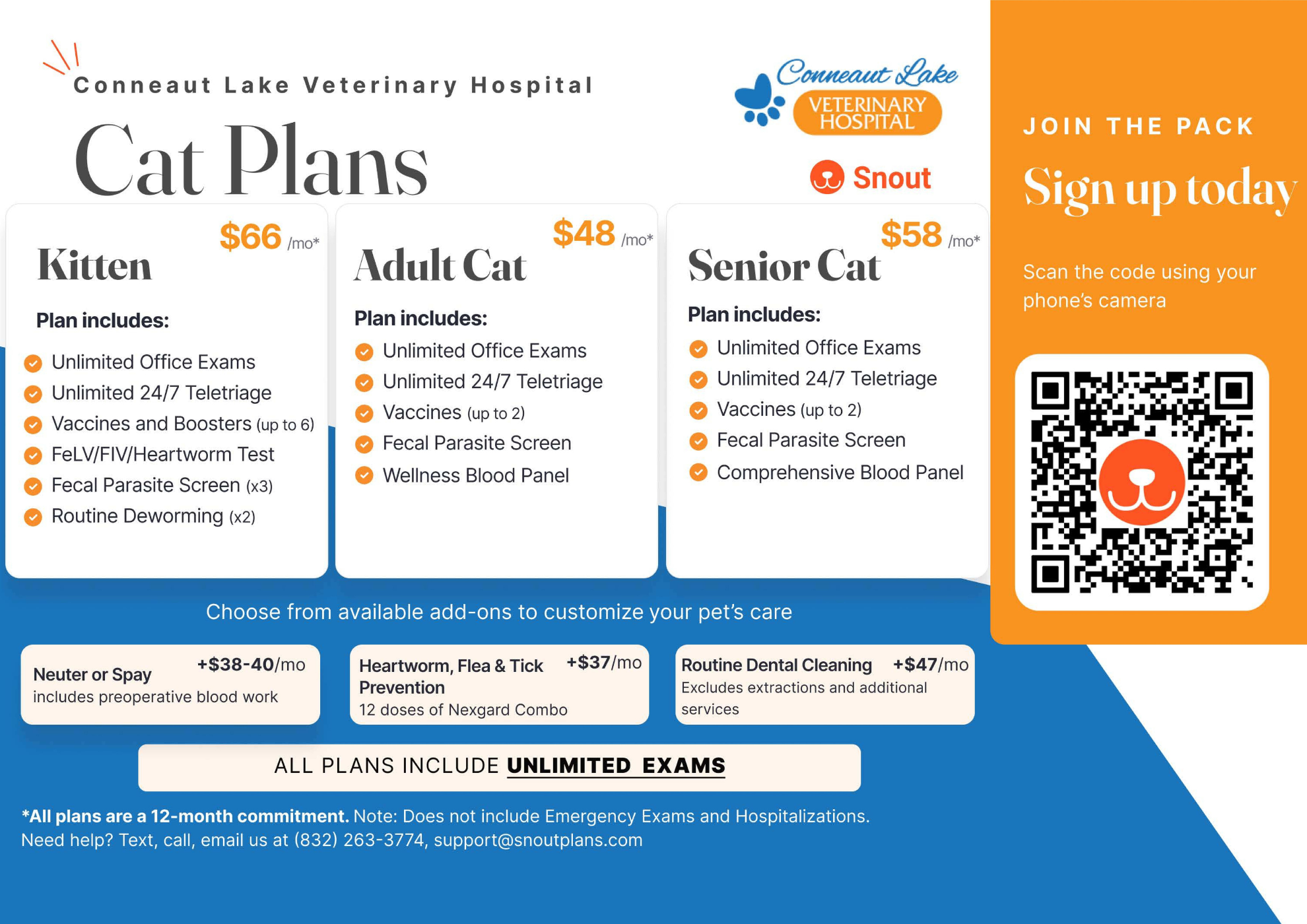 Conneaut Lake Veterinary Hospital Cat Plans
